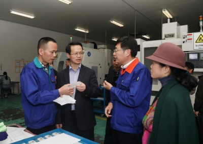 2018年11月28日，浙江省總工會副主席徐前一行天通考察構建勞動關系和諧企業(yè)復評工作